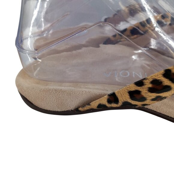 Vionic Davina Leopard Thong Flip Flops Sandals Size 6 Comfort Tan Brown Animal - Picture 12 of 13